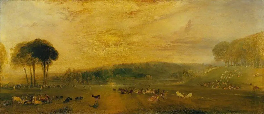 호수, 페트워스: 일몰, 싸우는 사슴 - J. M. W. 터너