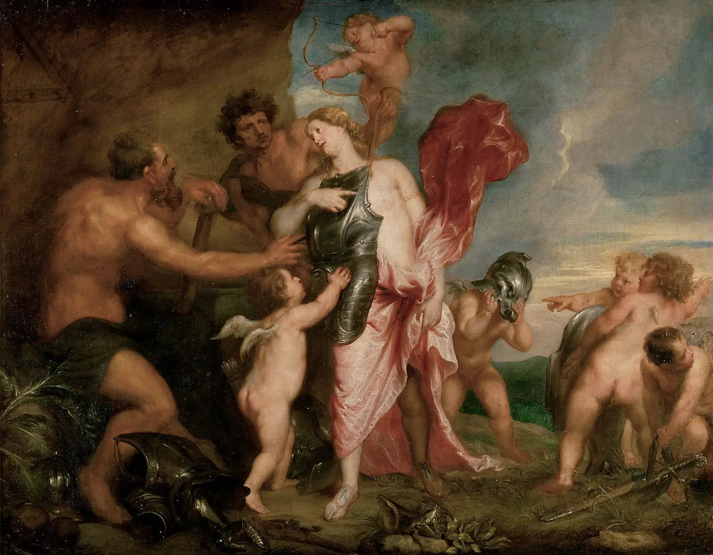 Thétis recevant d'Héphaïstos les armes pour Achille - Antoine van Dyck image 1 tableau peint à l’huile sur toile