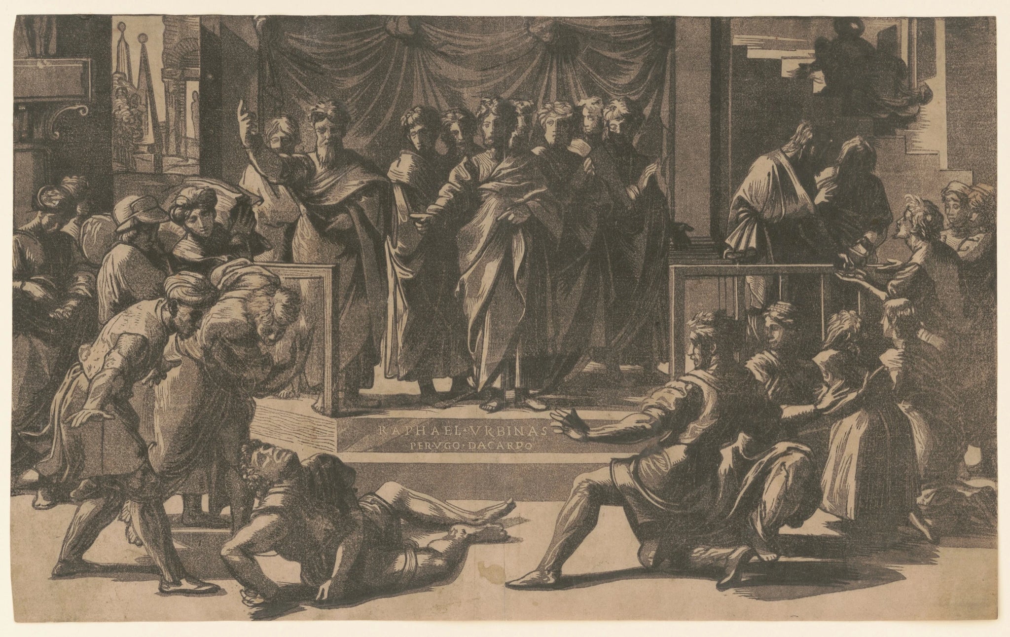 La Mort d'Ananie - Raphaël Sanzio - Réproduction huile sur toile