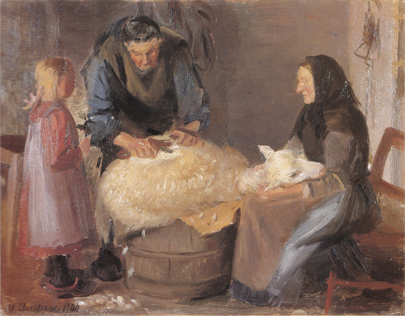 Tonte des moutons - Anna Ancher