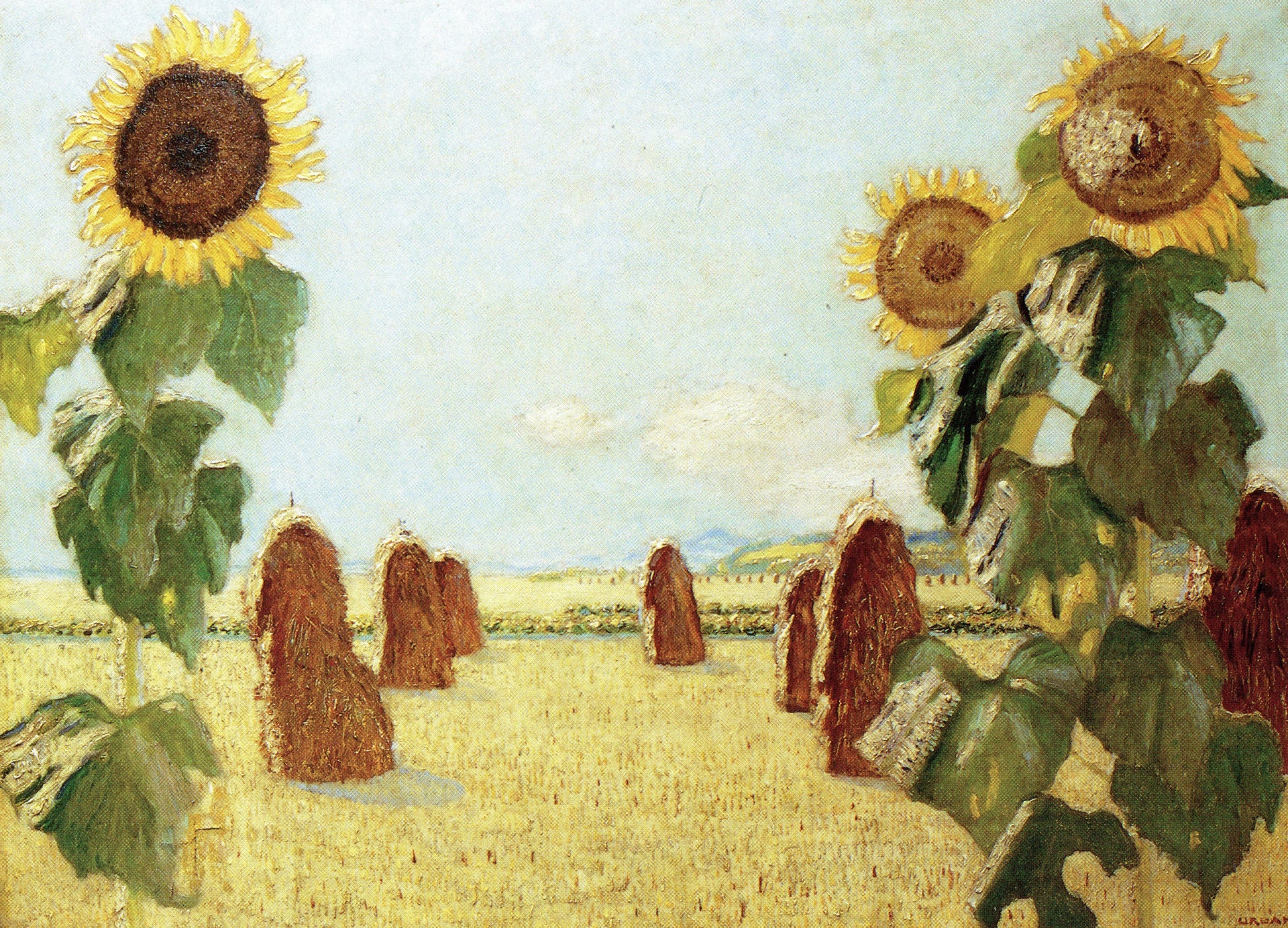 Tournesols, 1924 de Hermann Urban, reproduction du tableau