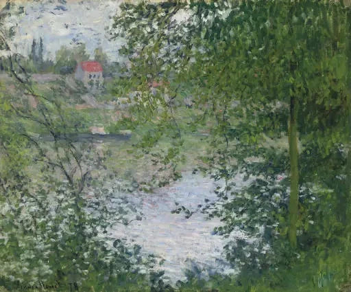 나무 사이로 Grande Jatte 섬 W458 - Claude Monet