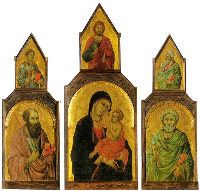 성모자와 성 베드로와 바울의 삼단목판 - 우질리노 디 네리오