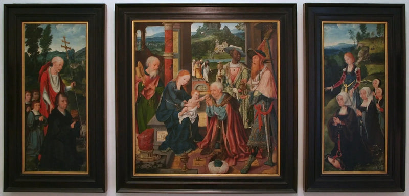 세 왕의 숭배를 묘사한 삼단화 - Joos van Cleve
