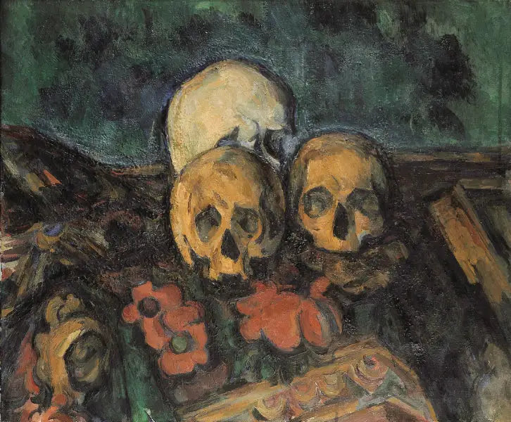 오리엔트 양탄자 위의 세 개의 해골 - Paul Cézanne