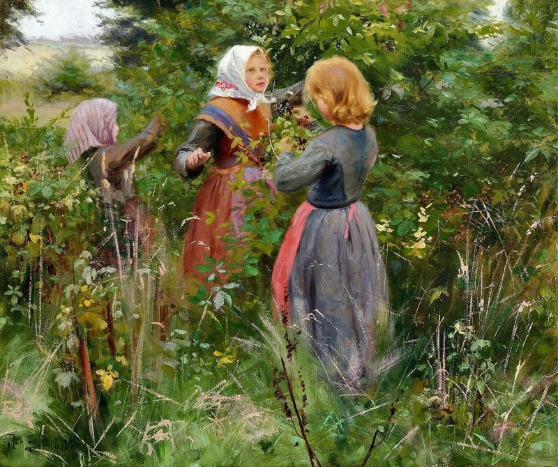 세 명의 작은 소녀들이 블랙베리를 따는 모습 - H. A. Brendekilde

Source:
Trois petites filles cueillant des mûres - H. A. Brendekilde
