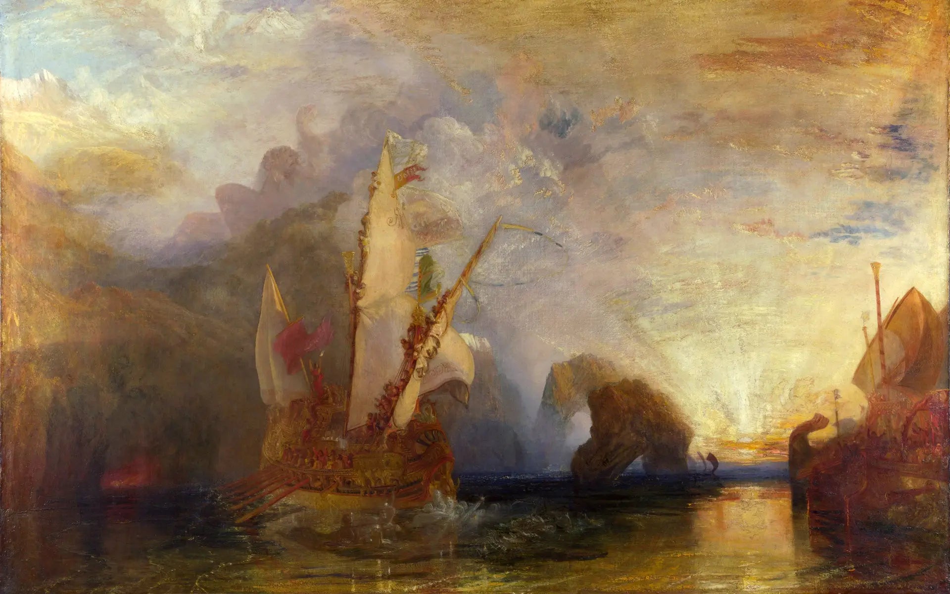 Ulysse se moquant de Polyphème - J. M. W. Turner image 1 copie de tableau peinte à la main