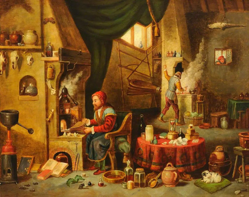 연구실에 있는 연금술사 - 데이비드 테니어스 더 쥬네

Source:
Un alchimiste dans son laboratoire - David Teniers le Jeune
