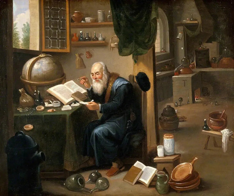 연구실에 있는 연금술사. - 데이비드 테니어스 더 젊은이

Source:
Un alchimiste dans son laboratoire. - David Teniers le Jeune