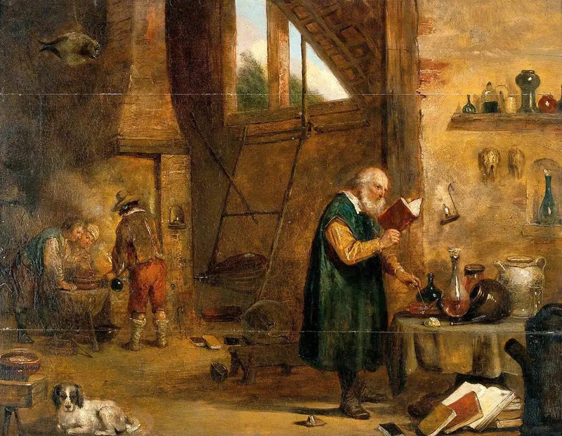 연구실에 있는 연금술사 - 다비드 테니에르 더 쥬네

Source:
Un alchimiste dans son laboratoire - David Teniers le Jeune