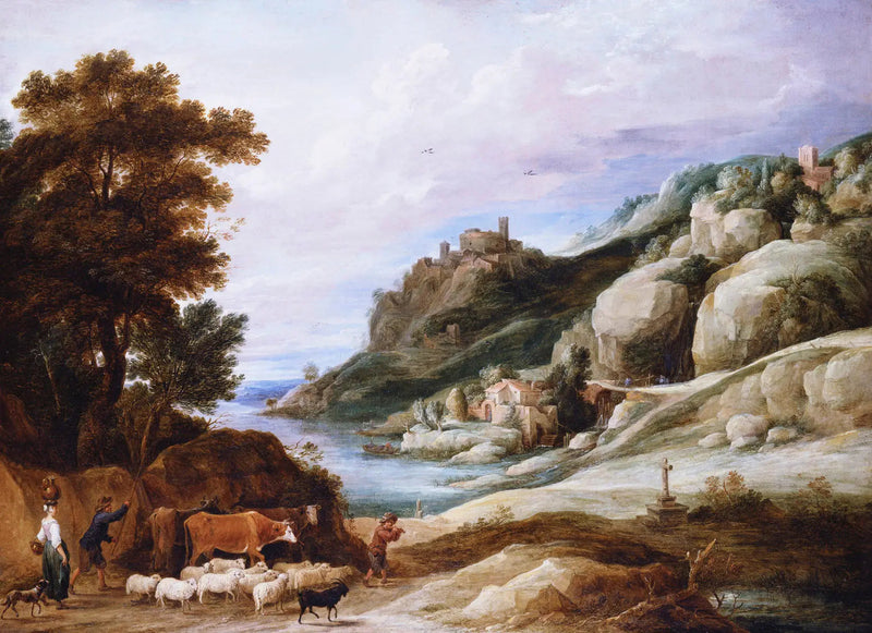 산악 풍경 속에서 양 떼를 이끄는 목동 - 데이비드 테니어스 더 쥬네

Source:
Un berger avec son troupeau dans un paysage montagneux - David Teniers le Jeune