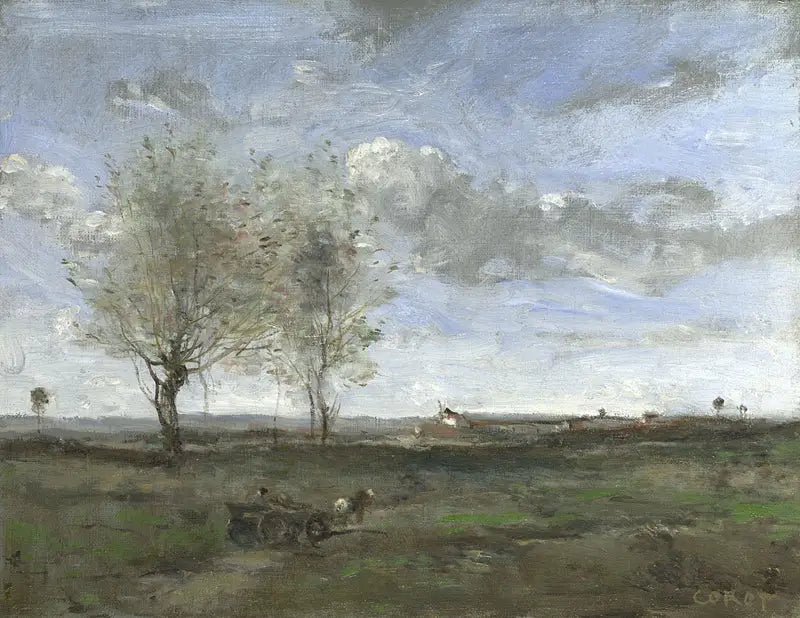Un chariot dans les plaines d’Artois - Jean-Baptiste Camille Corot - Alpha Reproduction