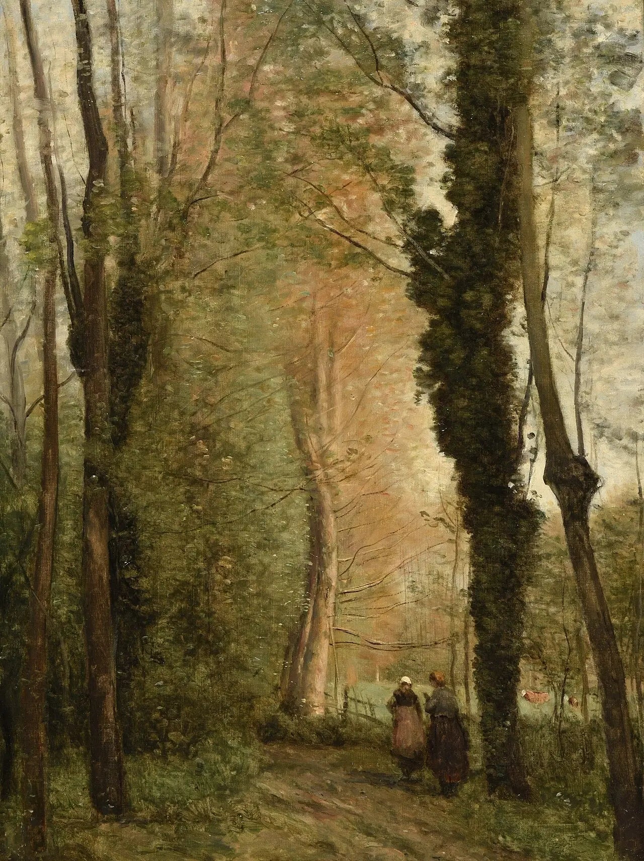 Un chemin sous les arbres au printemps - Jean-Baptiste Camille Corot - Alpha Reproduction