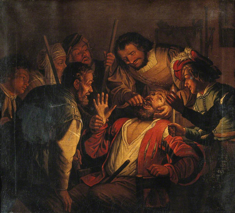 치과 의사가 이를 뽑는 모습 - Gerrit van Honthorst