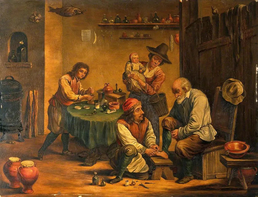 남성의 발을 수술하는 외과의사 - 데이비드 테니어스 주니어

Source:
Un chirurgien opérant le pied d'un homme - David Teniers le Jeune