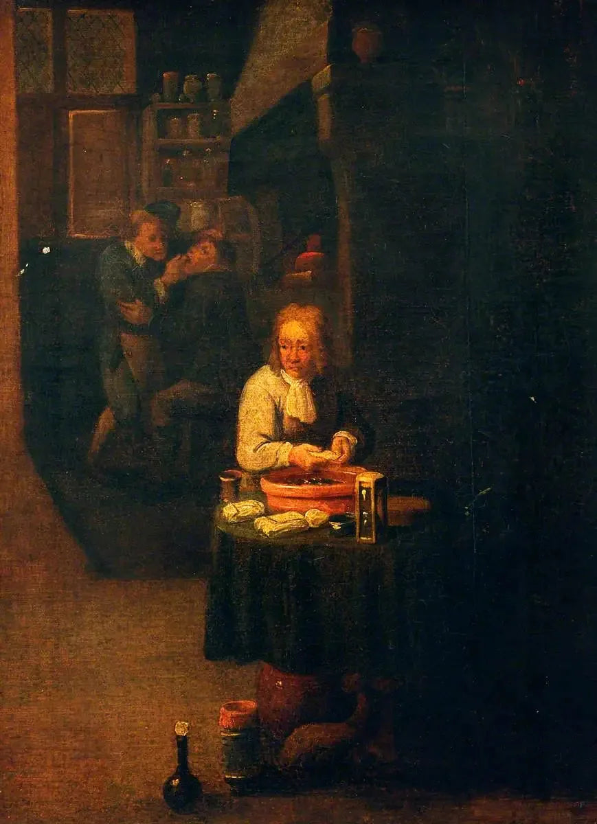 외과의사가 석고 깁스를 준비하고 있다 - 데이비드 테니에르 더 쥬네

Source:
Un chirurgien prépare un plâtre - David Teniers le Jeune