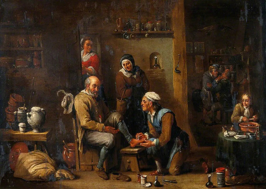 남성의 발을 치료하는 외과의사 - 데이비드 테니에르 주니어

Source:
Un chirurgien soignant le pied d'un homme - David Teniers le Jeune