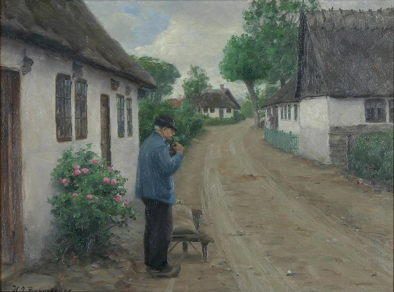 외부에서 밀로 향하는 남성을 배경으로 한 그림 - H. A. Brendekilde

Source:
Un extérieur avec un homme en route vers le moulin. - H. A. Brendekilde
