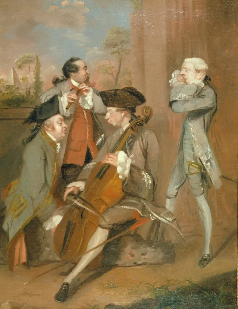 캐리커처 그룹: Sir Charles Turner, M. Cook, M. John Woodyeare 및 목사 Dr William Drake - Joshua Reynolds