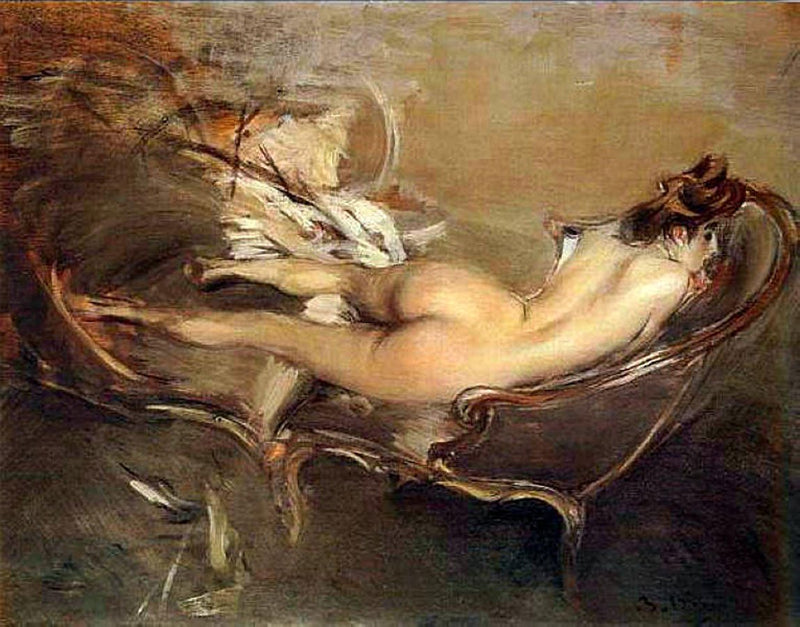 누워 있는 누드와 메리디엔 위 Giovanni Boldini
