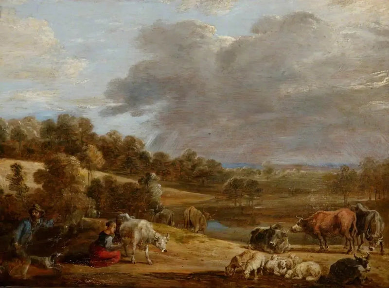 데이비드 테니어스 르 쥬앙이 그린 여성 양떼 목장 풍경

Source:
Un paysage avec une femme en train de traire - David Teniers le Jeune