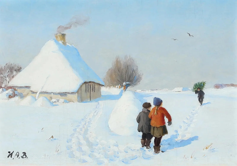 눈 덮인 풍경과 눈 속에 있는 두 아이 - H. A. Brendekilde

Source:
Un paysage enneigé avec deux enfants dans la neige. - H. A. Brendekilde