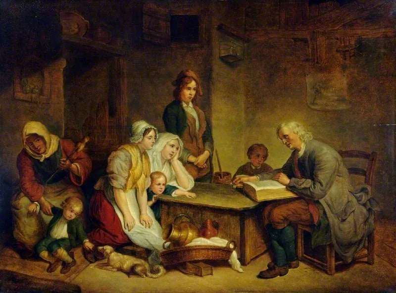 성경을 읽는 아버지와 가족 - 장 바티스트 그뢰즈