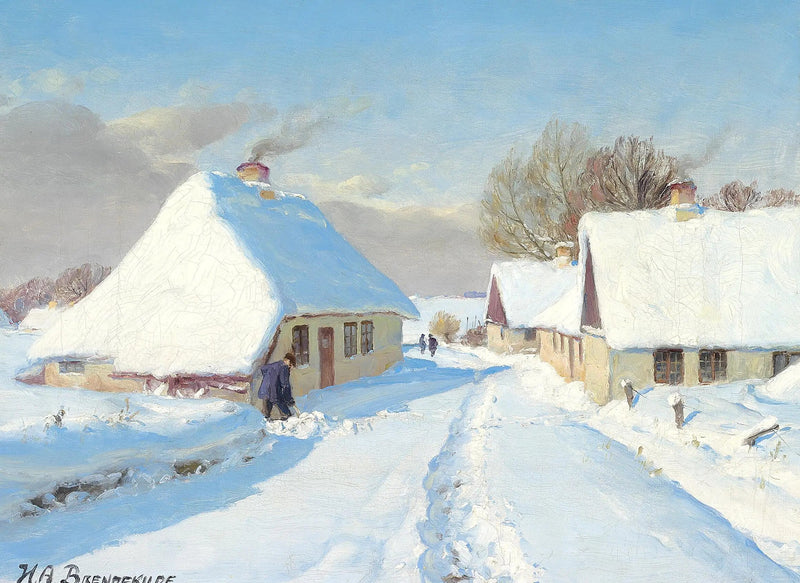 눈으로 뒤덮인 마을 - H. A. Brendekilde

Source:
Un village couvert de neige. - H. A. Brendekilde
