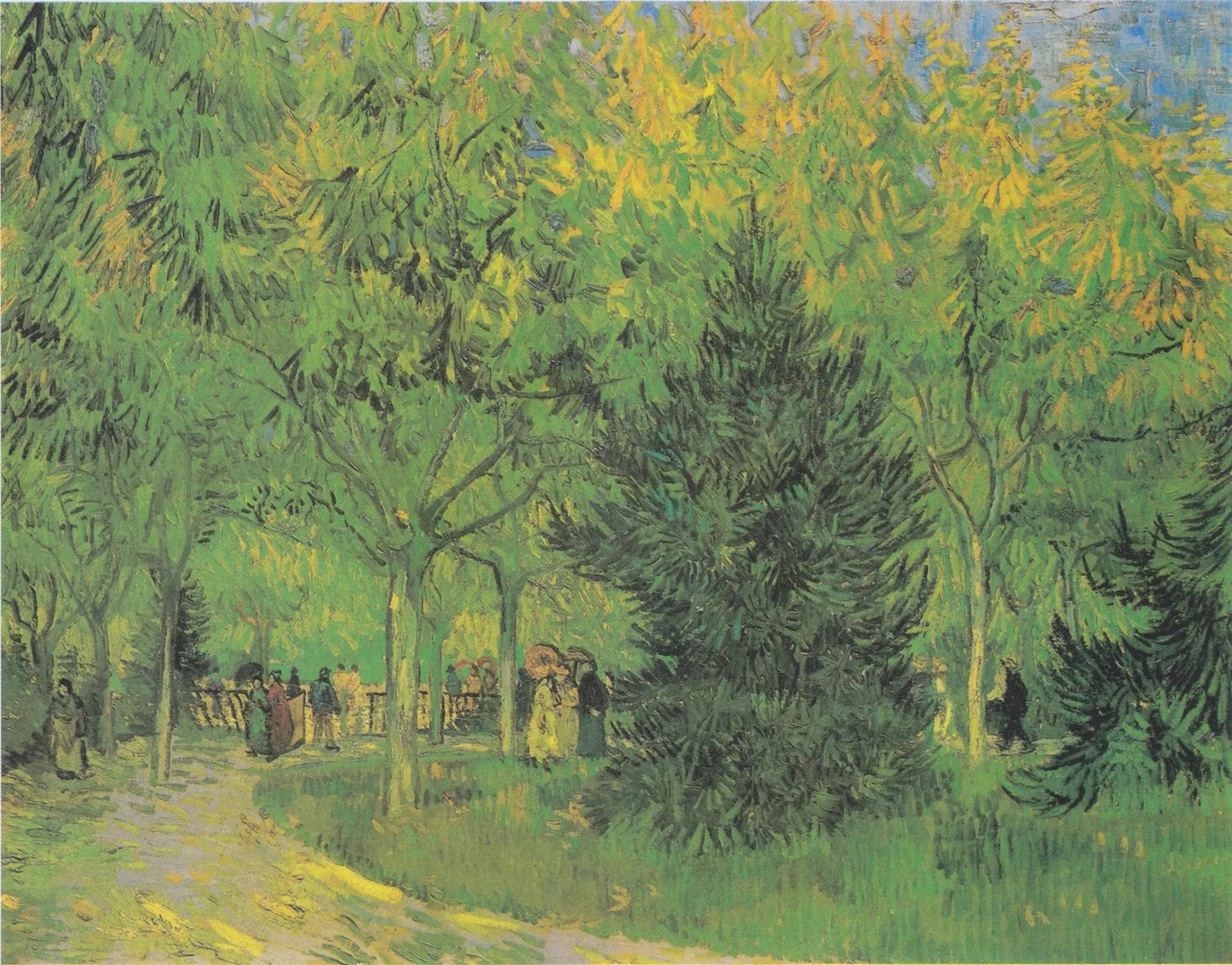 Une allée du jardin public d'Arles - Vincent van Gogh image 1 reproduction de peinture à l’huile