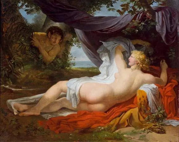 젊은 포우너에 의해 깨어난 박하사탕 - 찰스 메이니에르

Source:
Une Bacchante éveillée par un jeune faune - Charles Meynier