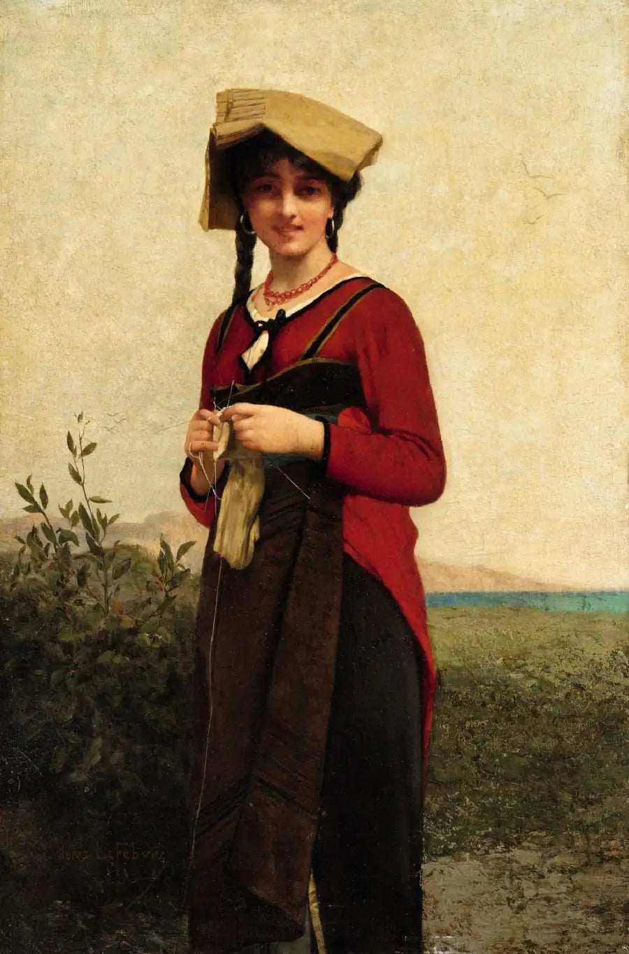 뜨개질하는 이탈리아 여성 - Jules Lefebvre

Source:
Une dame italienne en train de tricoter - Jules Lefebvre