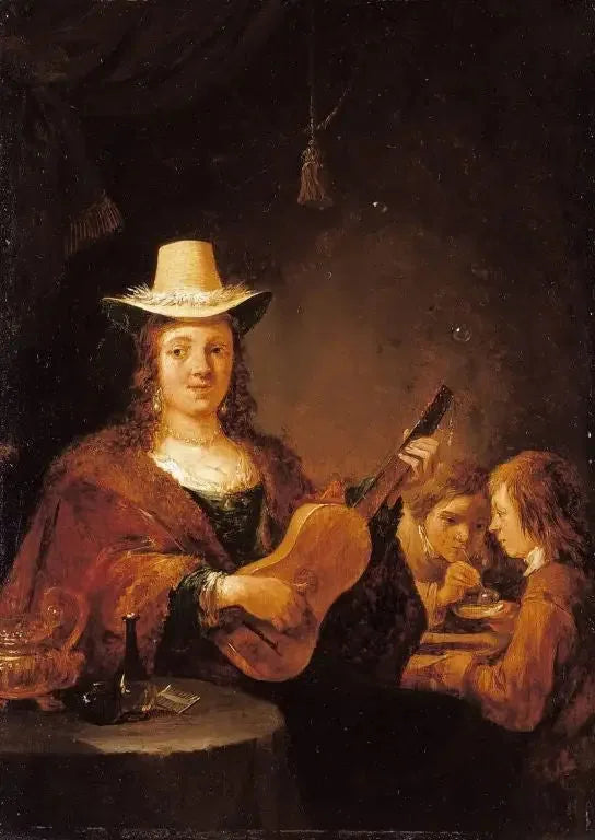기타를 연주하는 여성 - 데이비드 테니에르 르 쥬네

Source:
Une femme jouant de la guitare - David Teniers le Jeune