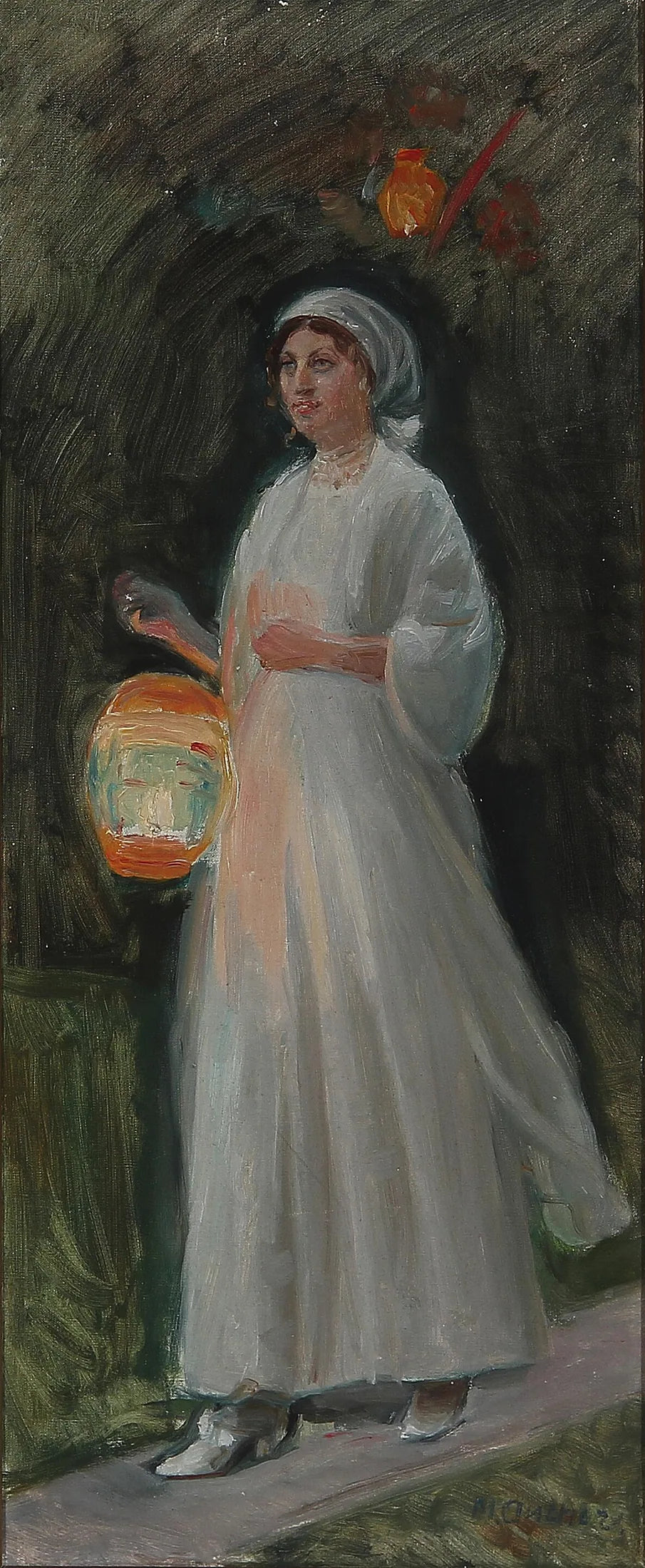 Une fête à Skagen. Une jeune fille arrive. Étudie. - Michael Peter Ancher image 1 reproduction artisanale de tableau