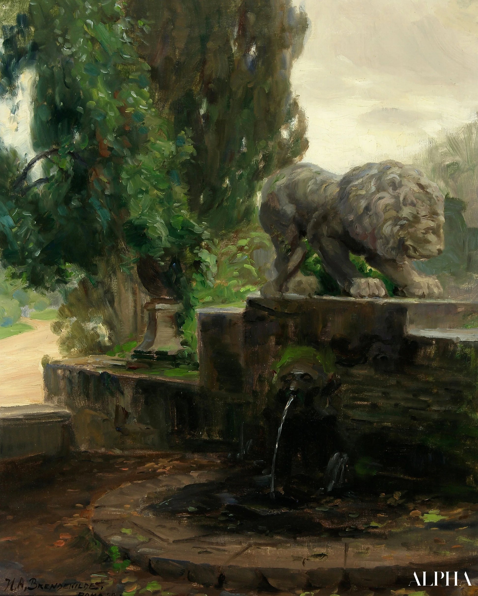 Une fontaine à Rome - Hans Andersen Brendekilde - Reproductions de tableaux et peintures haut de gamme