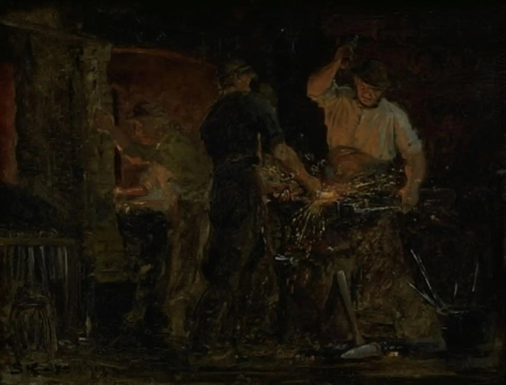 Une forge à Hornbæk - Peder Severin Krøyer image 1 reproduction d’œuvre d’art à l’huile