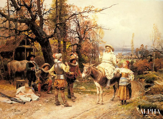 Une halte en chemin - Cesare-Auguste Detti Reproductions de tableaux à la peinture à l’huile