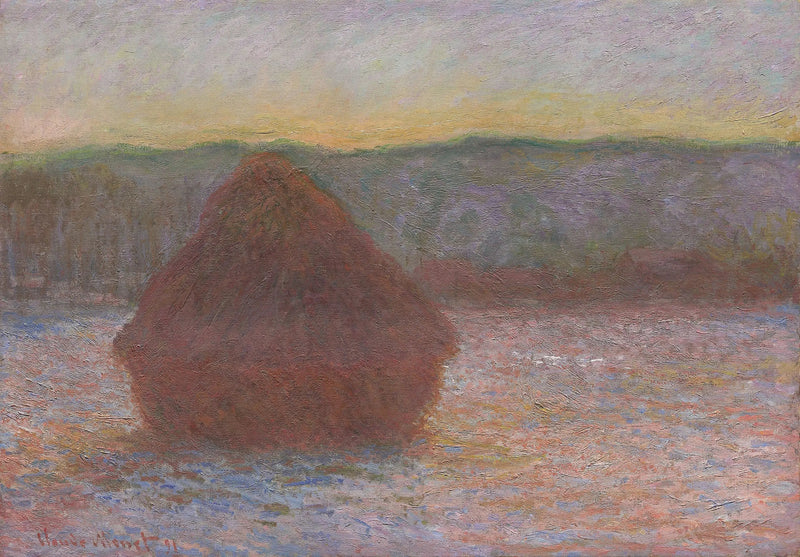 밀 더미 (점심, 일몰) - Claude Monet
