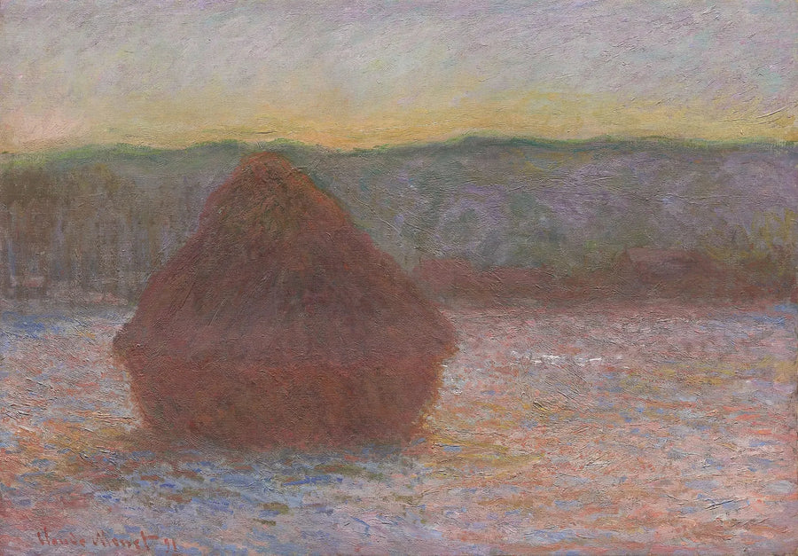 밀 더미 (점심, 일몰) - Claude Monet