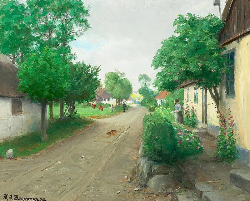 사람들과 소, 그리고 피어난 등꽃이 있는 마을 길

Source:
Une route de village avec des gens, des vaches et des roses trémières en fleurs. - H. A. Brendekilde