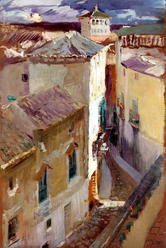 Une rue de Tolède (Una Calle de Toledo) - Joaquín Sorolla image 1 reproduction de peinture à l’huile