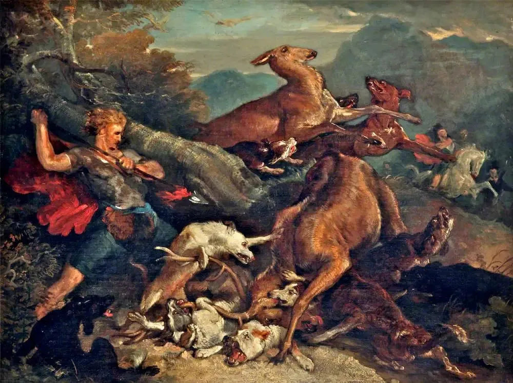 Une scène de chasse - Edwin Henry Landseer image 1 copie peinte à la main à l’huile