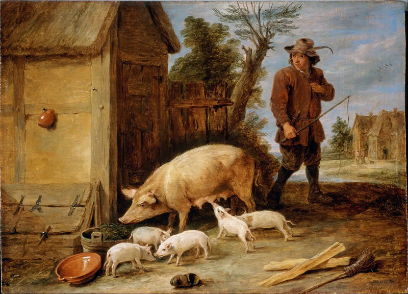 한 마리 암퇘지와 새끼 돼지들 - 데이비드 테니에르 더 쥬네

Source:
Une truie et sa portée - David Teniers le Jeune