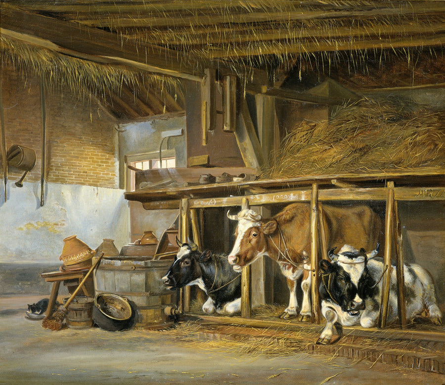 Vaches dans l'étable - Jan van Ravenswaay