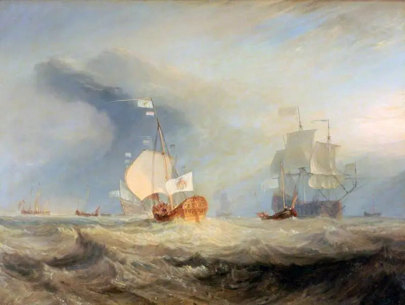 반 트롬프의 바지선이 텍셀에 들어가는 모습, 1645 - J. M. W. 터너