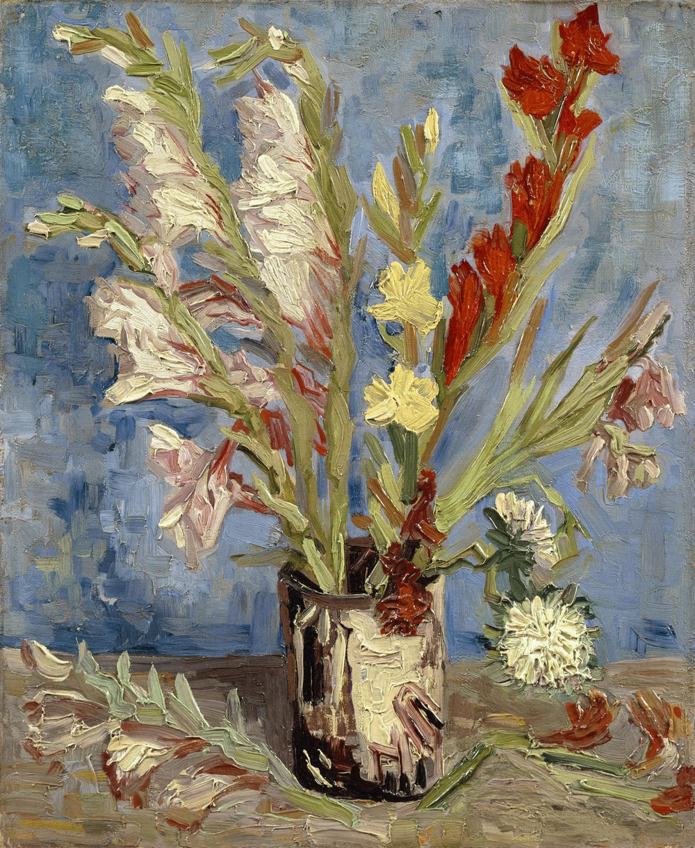 Vase aux glaïeuls et asters de Chine - Vincent van Gogh image 1 copie de tableau peinte à la main