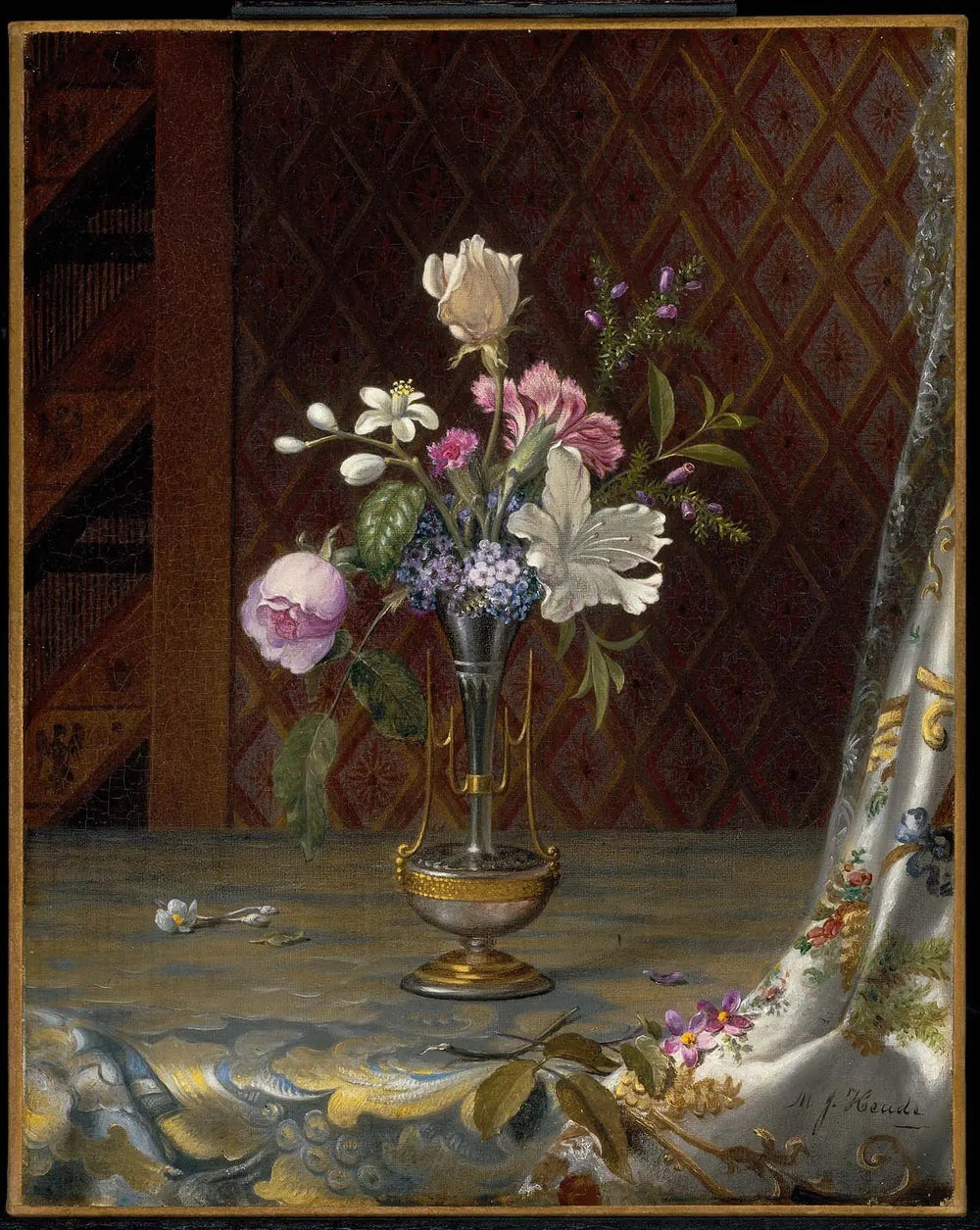 Vase de fleurs mélangées - Martin Johnson Heade image 1 reproduction de peinture à l’huile