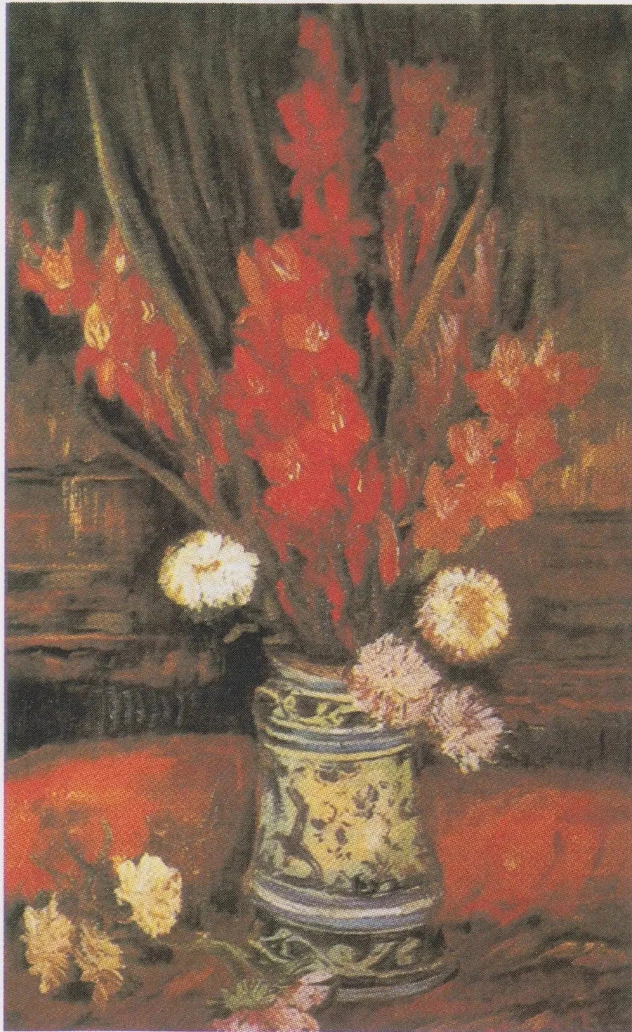 붉은 글라디올러스가 있는 꽃병 - Vincent van Gogh