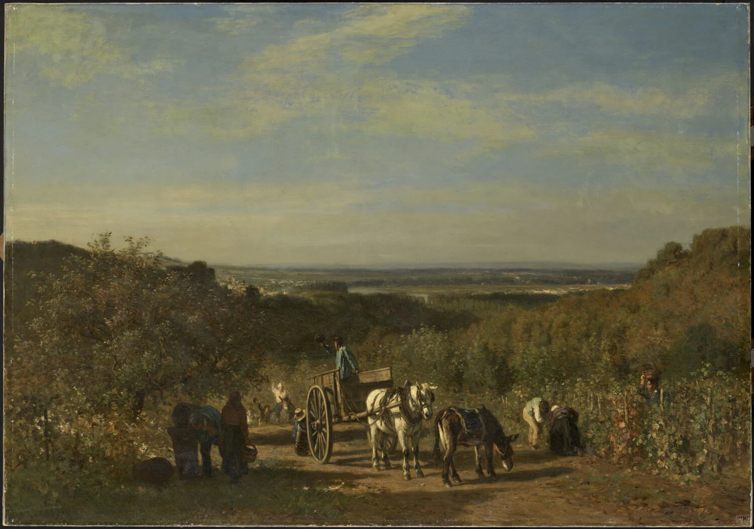 Vendanges sur les bords de la Seine, à Suresnes - Constant Troyon
