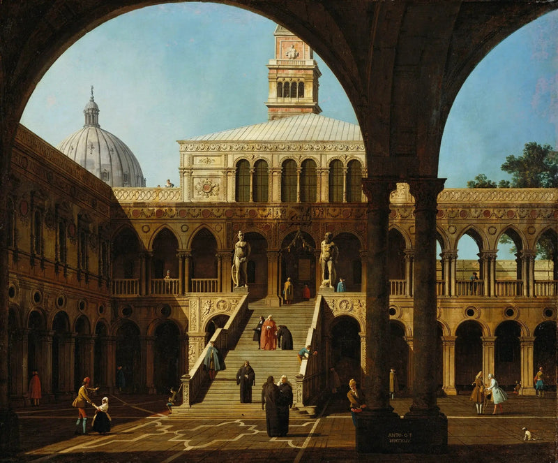 베니스: 도제 궁전의 궁전과 거인 계단이 있는 궁전의 캡리초 - 카날레토

Source:
Venise : capriccio de la cour du palais du Doge avec la Scala dei Giganti - Canaletto