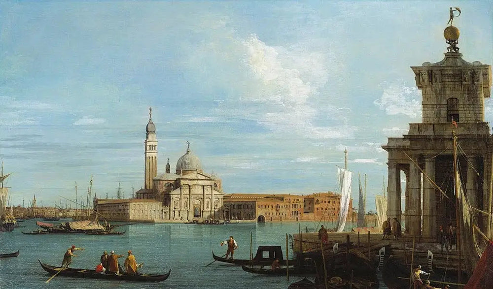 Venise : la pointe de la Douane et San Giorgio Maggiore - Canaletto image 1 tableau peint à l’huile sur toile